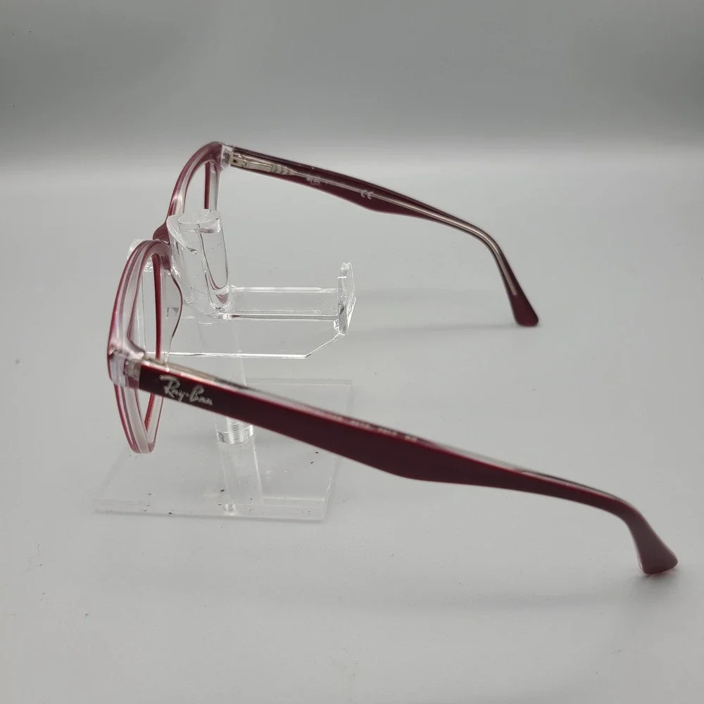 Ray-Ban RB 5285 5738 Cherry Red Clear Square Eyeglasses Frames 53-19-145